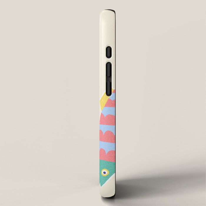  Catch of the Day - Playful Retro Sardine in fun stripes and dots iPhone Case Gallery Image 2