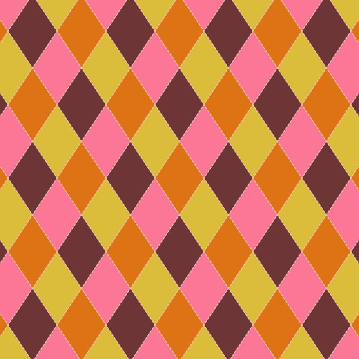 Retro Diamond Stitch Plaid - Burgundy Rust Coffee Mug Gallery Image 2