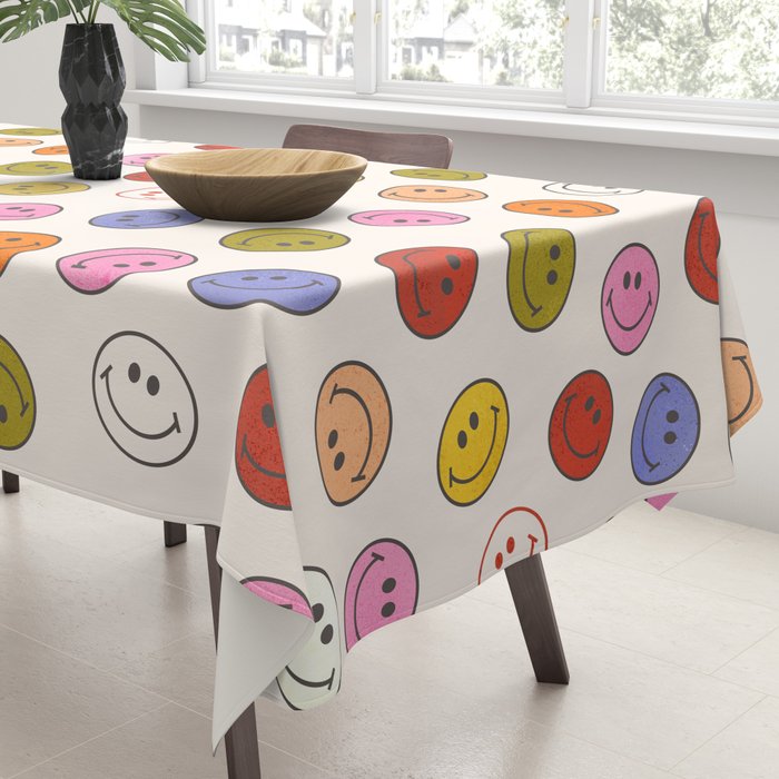 Many Happy Smileys Tablecloth Gallery Image 3