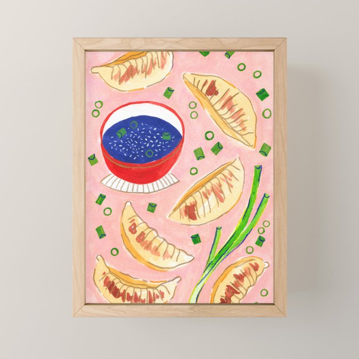 Gyoza Dumplings Mini Art Print Gallery Image 1