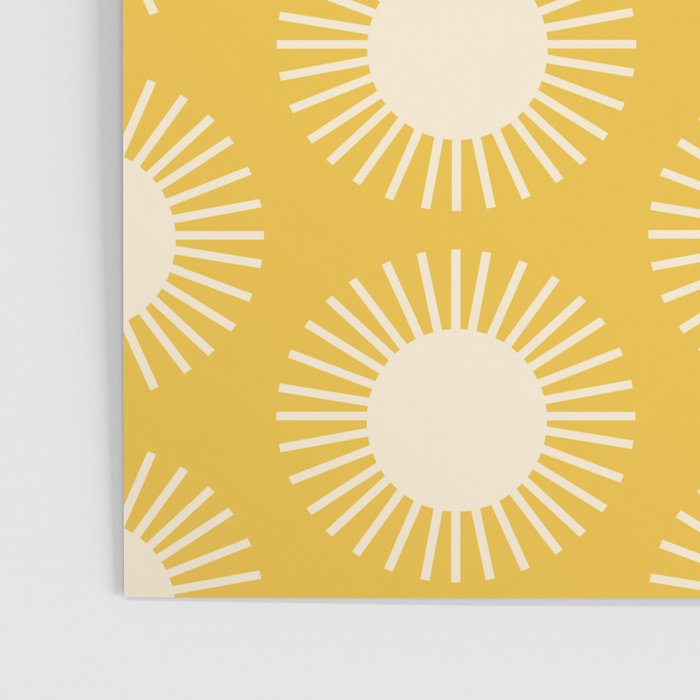 Boho Summer Sun Pattern IV Bright Yellow Poster Gallery Image 3