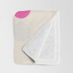Retro Geometric Circles: Peach Bauhaus Edition Throw Blanket Gallery Image 3