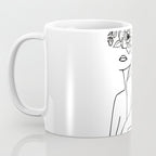 Woman With Flowers Minimal Line Art Coffee Mug Gallery Image 3