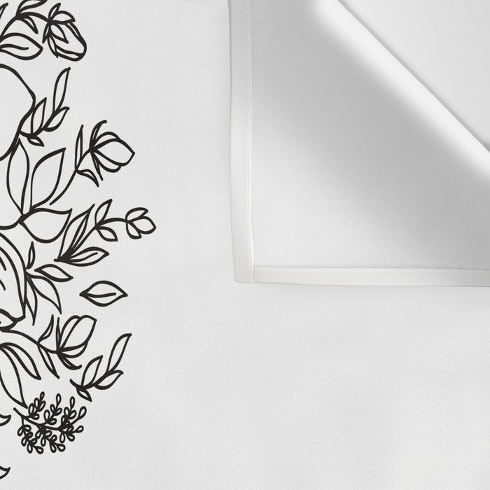 Woman With Flowers Minimal Line Art Wall Tapestry Gallery Image 3