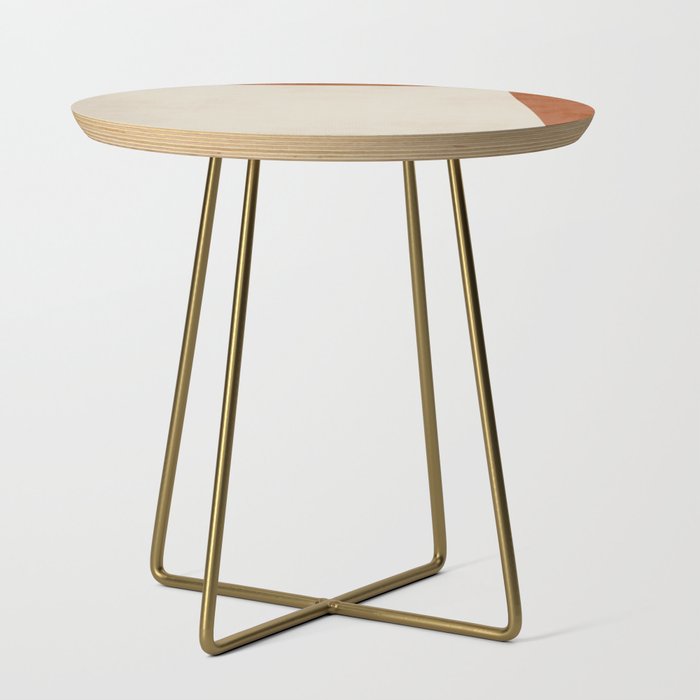 Terracotta Cream Minimalist Abstract Original Burnt Orange Art Side Table Gallery Image 1