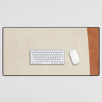 Terracotta Cream Minimalist Abstract Original Burnt Orange Art Desk Mat Gallery Image 1