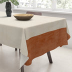 Terracotta Cream Minimalist Abstract Original Burnt Orange Art Tablecloth Gallery Image 3