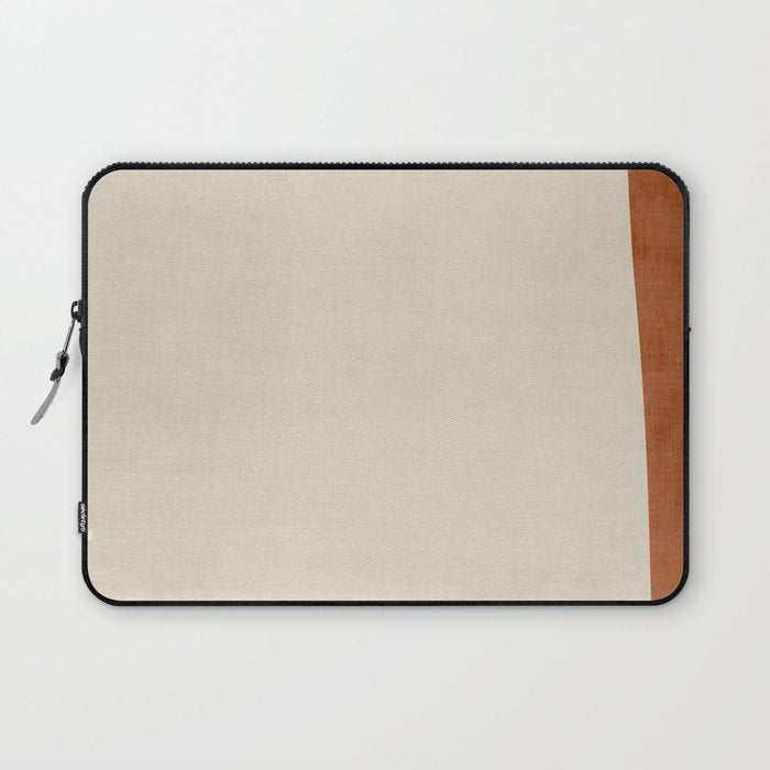 Terracotta Cream Minimalist Abstract Original Burnt Orange Art Laptop Sleeve Gallery Image 1