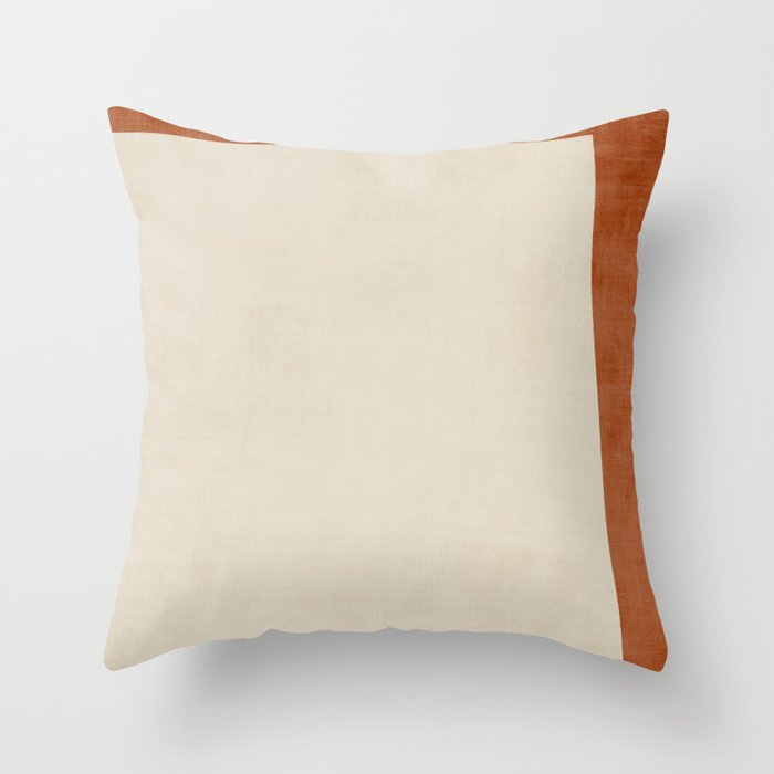 Terracotta Cream Minimalist Abstract Original Burnt Orange Art Throw Pillow Gallery Image 6