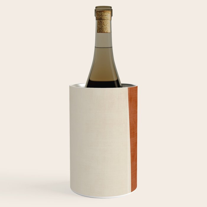 Terracotta Cream Minimalist Abstract Original Burnt Orange Art Wine Chiller Gallery Image 3