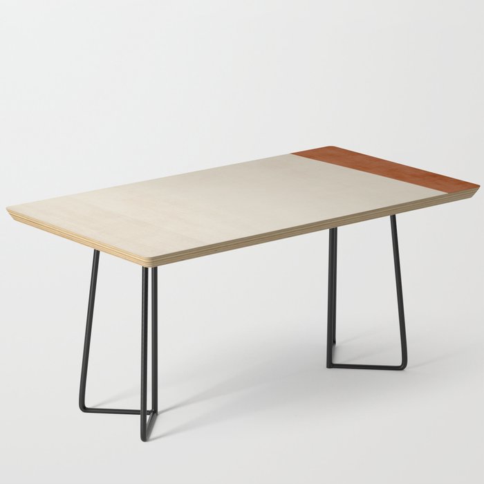 Terracotta Cream Minimalist Abstract Original Burnt Orange Art Coffee Table Gallery Image 1