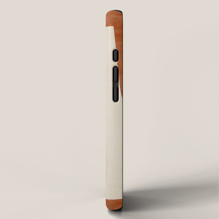 Terracotta Cream Minimalist Abstract Original Burnt Orange Art iPhone Case Gallery Image 2