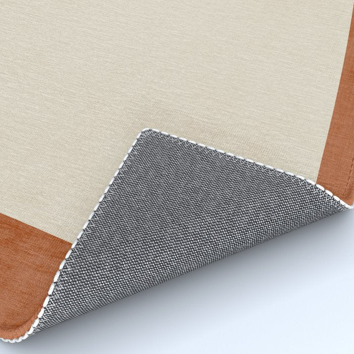 Terracotta Cream Minimalist Abstract Original Burnt Orange Art Rug Gallery Image 4