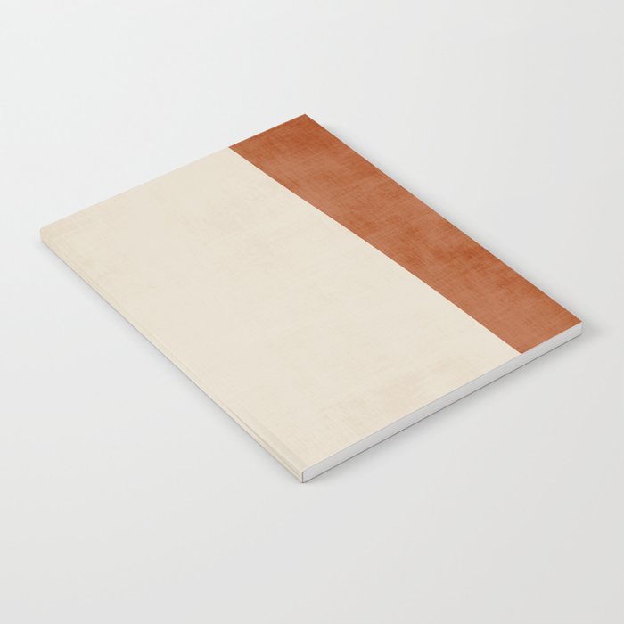 Terracotta Cream Minimalist Abstract Original Burnt Orange Art Notebook Gallery Image 2