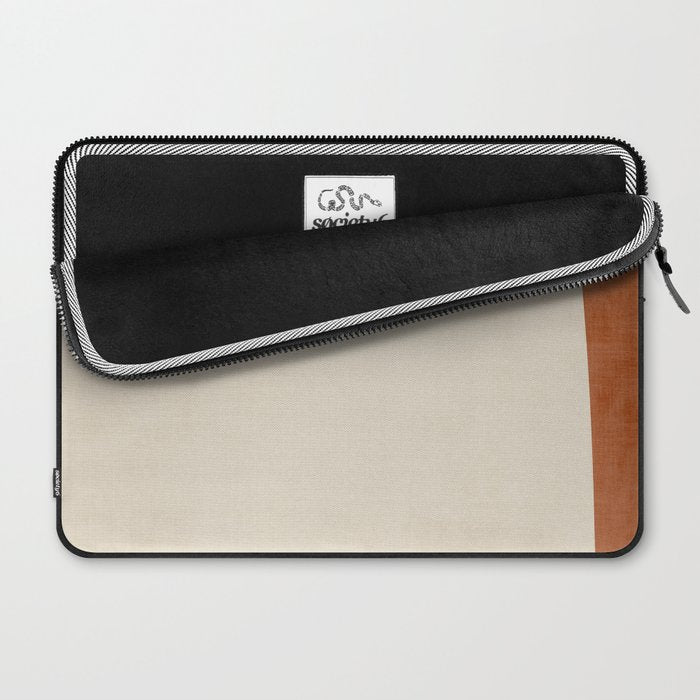 Terracotta Cream Minimalist Abstract Original Burnt Orange Art Laptop Sleeve Gallery Image 2