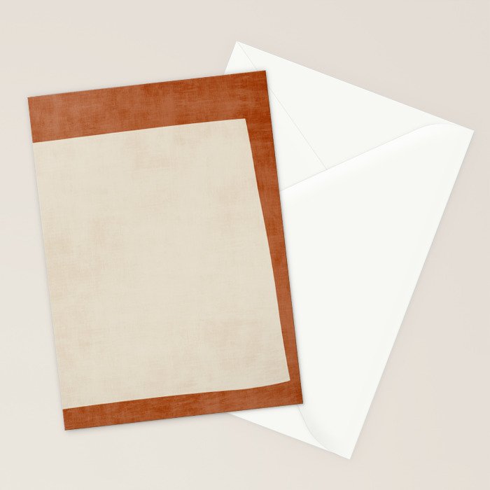 Terracotta Cream Minimalist Abstract Original Burnt Orange Art Stationery Card Gallery Image 2