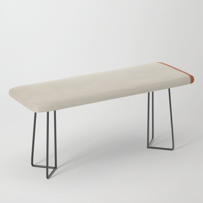 Terracotta Cream Minimalist Abstract Original Burnt Orange Art Bench Gallery Image 1