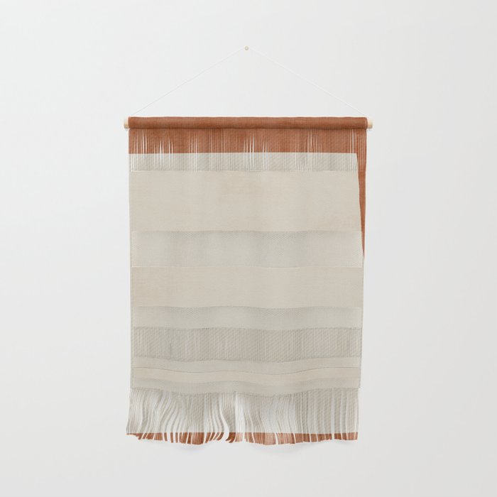 Terracotta Cream Minimalist Abstract Original Burnt Orange Art Wall Hanging Gallery Image 1