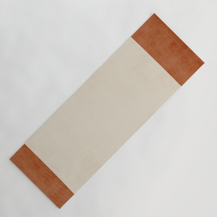 Terracotta Cream Minimalist Abstract Original Burnt Orange Art Yoga Mat Gallery Image 1