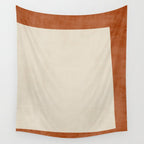 Terracotta Cream Minimalist Abstract Original Burnt Orange Art Wall Tapestry Gallery Image 4