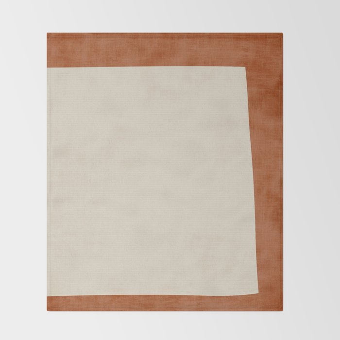 Terracotta Cream Minimalist Abstract Original Burnt Orange Art Throw Blanket Gallery Image 2