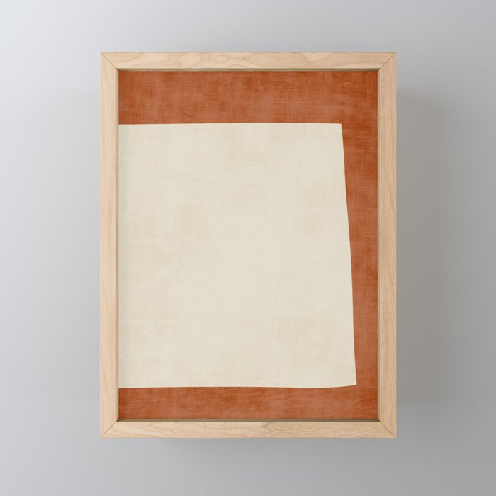 Terracotta Cream Minimalist Abstract Original Burnt Orange Art Mini Art Print Gallery Image 1