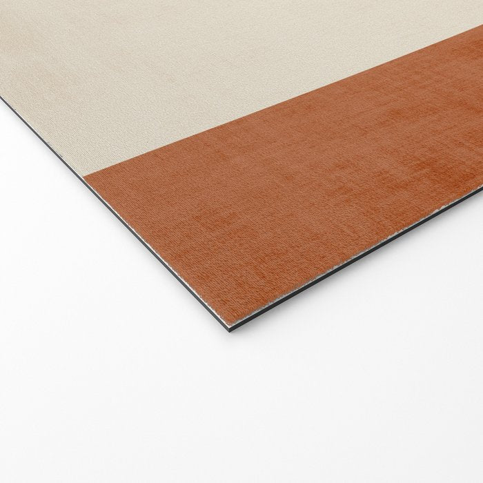 Terracotta Cream Minimalist Abstract Original Burnt Orange Art Welcome Mat Gallery Image 2