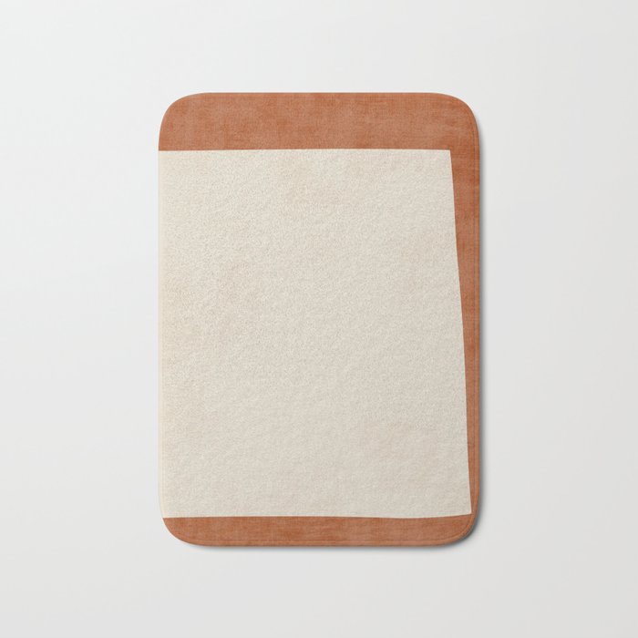Terracotta Cream Minimalist Abstract Original Burnt Orange Art Bath Mat Gallery Image 1