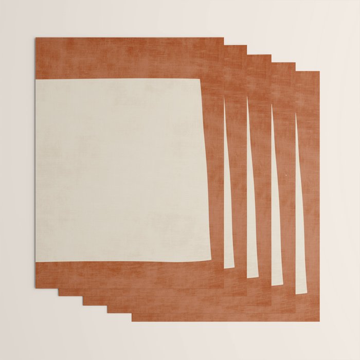 Terracotta Cream Minimalist Abstract Original Burnt Orange Art Wrapping Paper Gallery Image 3