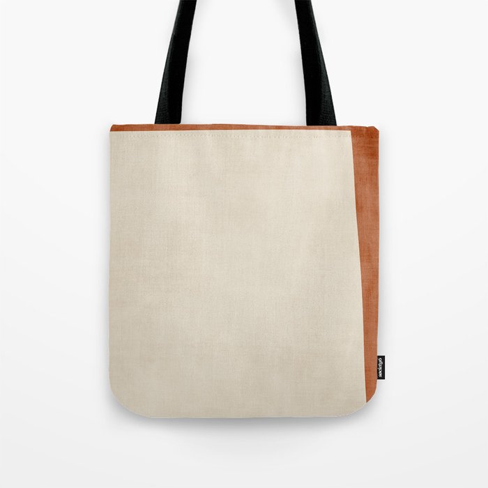 Terracotta Cream Minimalist Abstract Original Burnt Orange Art Tote Bag Gallery Image 1