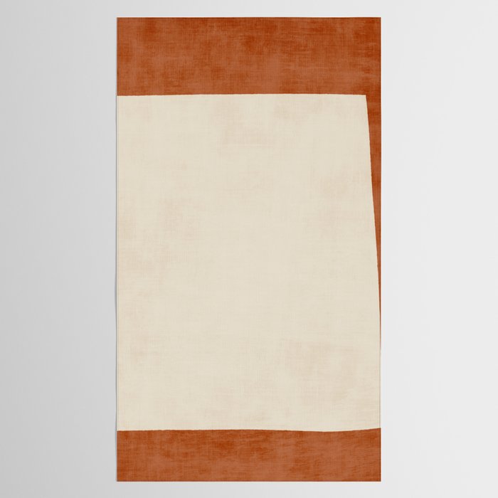 Terracotta Cream Minimalist Abstract Original Burnt Orange Art Tablecloth Gallery Image 2