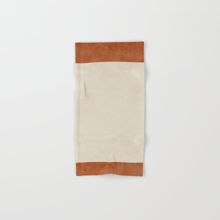 Terracotta Cream Minimalist Abstract Original Burnt Orange Art Bath Towel Gallery Image 1