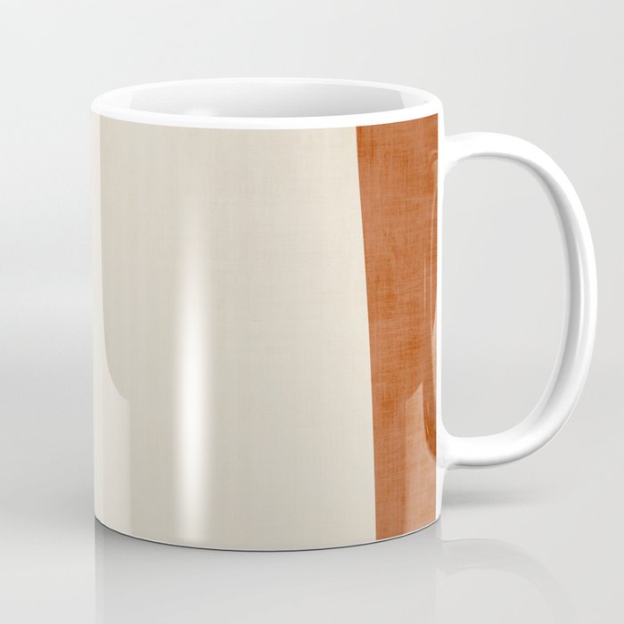 Terracotta Cream Minimalist Abstract Original Burnt Orange Art Coffee Mug Gallery Image 1