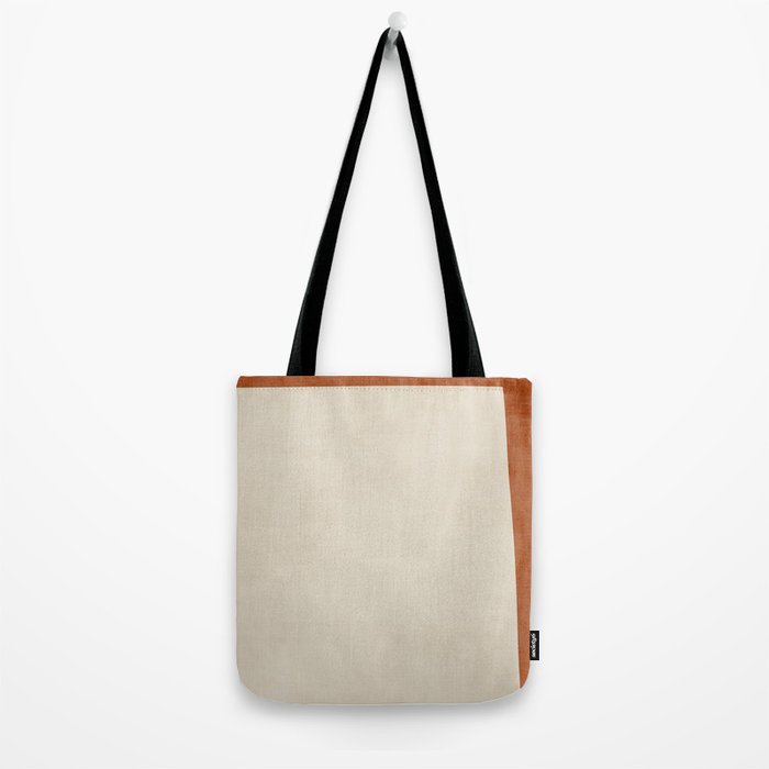 Terracotta Cream Minimalist Abstract Original Burnt Orange Art Tote Bag Gallery Image 2