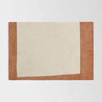 Terracotta Cream Minimalist Abstract Original Burnt Orange Art Rug Gallery Image 2