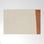 Terracotta Cream Minimalist Abstract Original Burnt Orange Art Welcome Mat Gallery Image 1