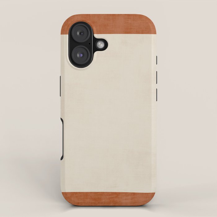 Terracotta Cream Minimalist Abstract Original Burnt Orange Art iPhone Case Gallery Image 1