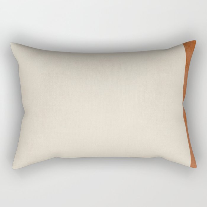 Terracotta Cream Minimalist Abstract Original Burnt Orange Art Rectangular Pillow Gallery Image 2