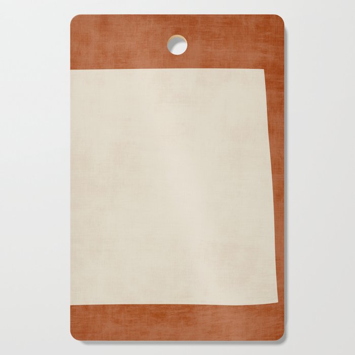 Terracotta Cream Minimalist Abstract Original Burnt Orange Art Cutting Board Gallery Image 1