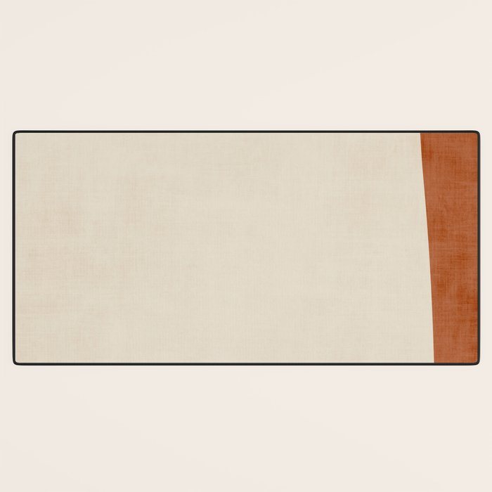 Terracotta Cream Minimalist Abstract Original Burnt Orange Art Desk Mat Gallery Image 3