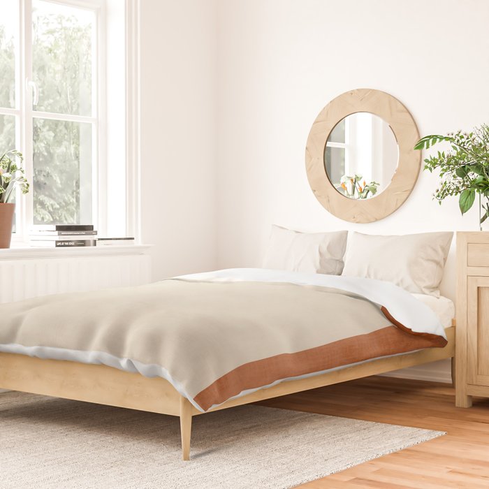 Terracotta Cream Minimalist Abstract Original Burnt Orange Art Duvet Cover Gallery Image 2