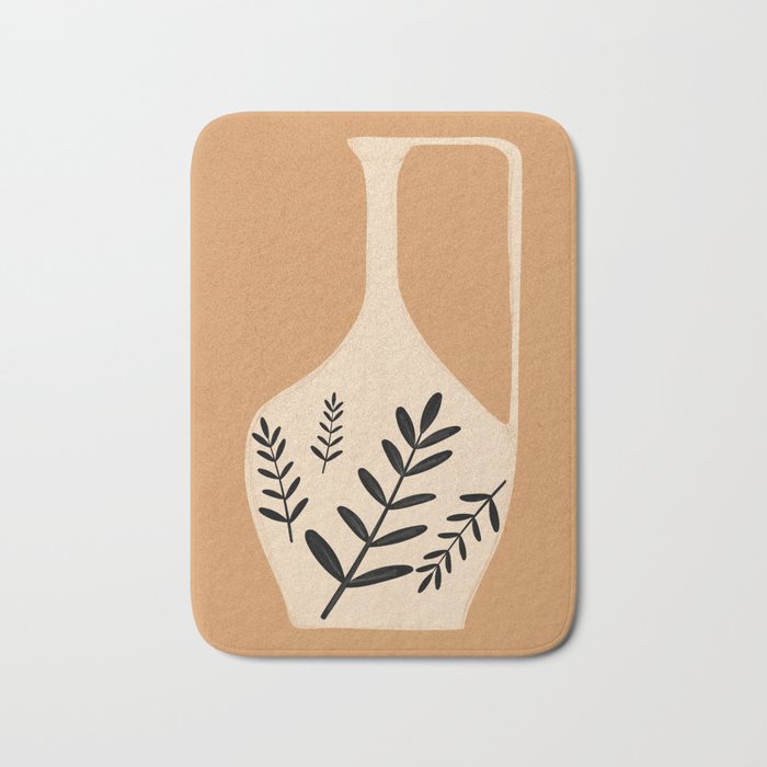Minimal Abstract Art Vase Bath Mat Gallery Image 1