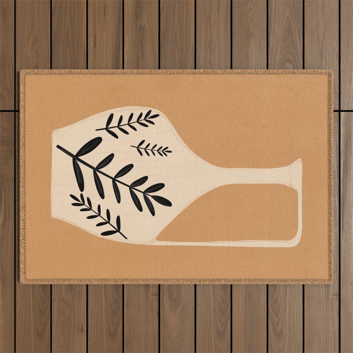 Minimal Abstract Art Vase Outdoor Rug Gallery Image 1