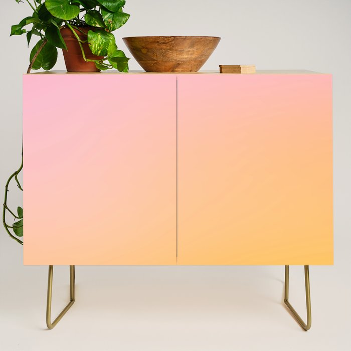 Sunrise Love - Pink & Pumpkin orange glow Credenza Gallery Image 1