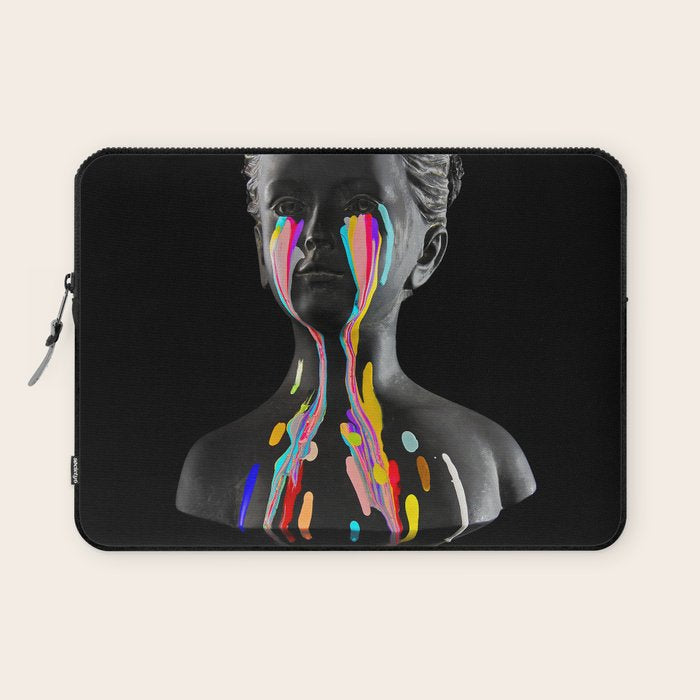 The Girl With Stars In Her Eyes (On Black) Laptop Sleeve Gallery Image 1