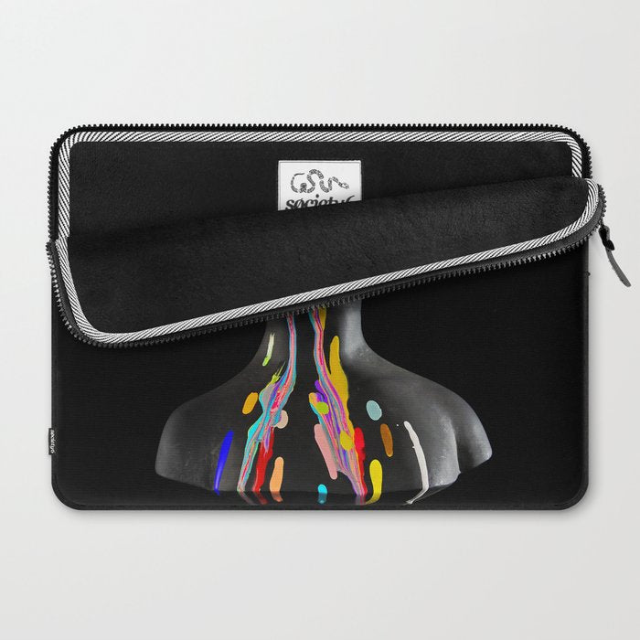 The Girl With Stars In Her Eyes (On Black) Laptop Sleeve Gallery Image 2