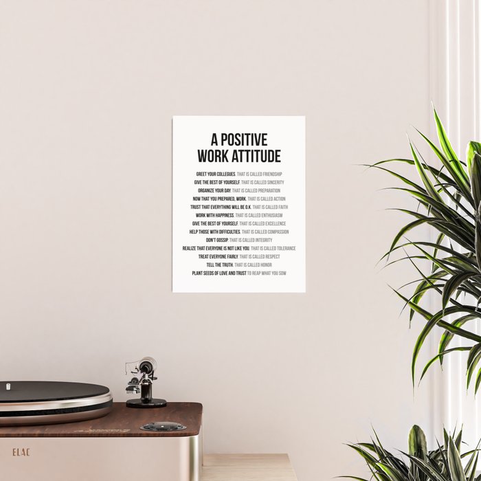 Positive Work Attitude, Office Decor Ideas, Wall Art Poster Gallery Image 2