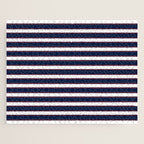 Nautical Navy Blue Red White Rough Stripes Pattern Jigsaw Puzzle Gallery Image 1