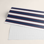 Nautical Navy Blue Red White Rough Stripes Pattern Wrapping Paper Gallery Image 2