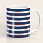 Nautical Navy Blue Red White Rough Stripes Pattern Coffee Mug Gallery Image 1